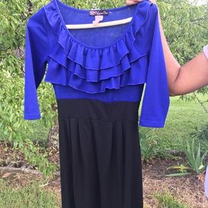 Blue and black dress 👗